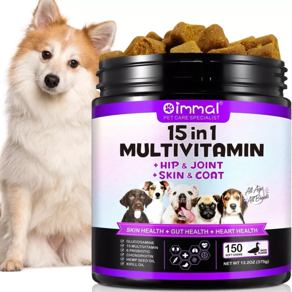 DOG MULTIVITAMIN Chews Food Treats DOG PROBIOTIC SUPPLEMENT Blend Skin Gut Heart