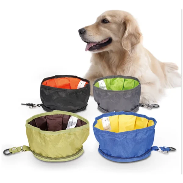 Folding Dog Cat Pet Bowl Food Water Fold Up Portable Travel Pet Drinking - Image 4